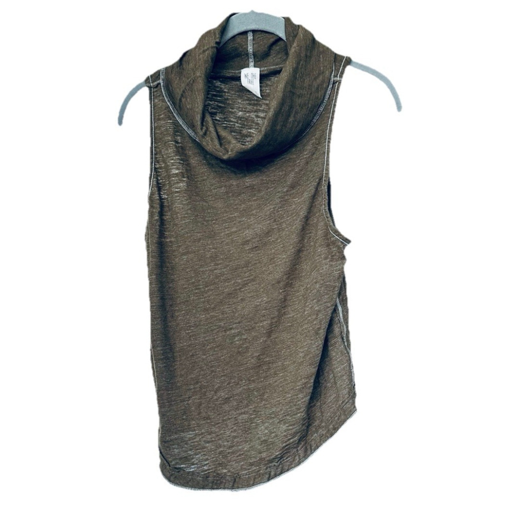 Free People Olive Green Sleeveless Cowl Neck Tank